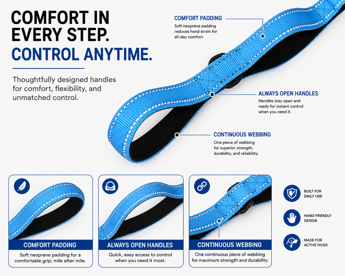 DU DA Pets 5-Handle Dog Leash – Duchesse Blue